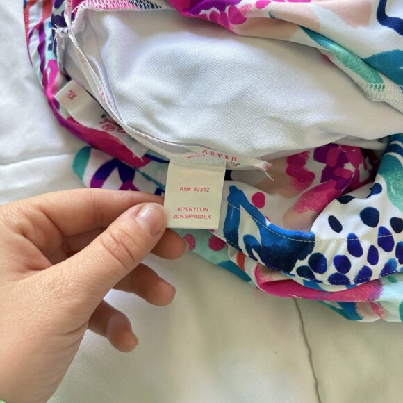 Aryeh Golf Skort Skirt Pink Floral Pull On Stretch Womens Size XL Pockets - Picture 7 of 9